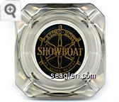 Casino - Hotel, Showboat, Las Vegas, Nevada - Orange on black imprint Glass Ashtray