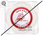 Ship Bar, Bob and Walt, Carson City, Nev. - Red on white imprint Glass Ashtray
