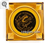Jackpot Headquarters, Silver Spur Casino - Bar - Cafe, Carson City, Nevada - White on black imprint Glass Ashtray