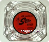 Joe Mackie's Star Broiler, Downtown Winnemucca Nevada, on U.S. Highway 40 - Black on red imprint Glass Ashtray