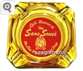 Let's Dance at the Sans Souci on Las Vegas' Famed Strip - White on red imprint Glass Ashtray