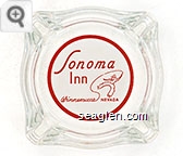 Sonoma Inn, Winnemucca Nevada - Red on white imprint Glass Ashtray
