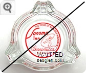 ''The Pride of Nevada's Highways'', Sonoma Inn, Winnemucca Nevada - Red on white imprint Glass Ashtray