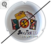 South Point, Las Vegas - Black, multi imprint Ceramic Ashtray