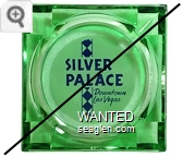 Silver Palace, Downtown Las Vegas - Black on white imprint Glass Ashtray
