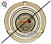 Family Restaurant & Gift Shop, Sierra 76 Auto / Truck Plaza, I-80 & McCarran, Sparks (Reno) Nevada - Blue and orange on white imprint Glass Ashtray