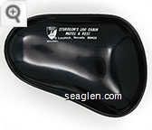 Sturgeon's, Log Cabin Motel & Rest., Lovelock, Nevada 89419, (American Express logo) - White imprint Plastic Ashtray