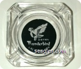 Hotel Thunderbird, Las Vegas, Nev. - White on black imprint Glass Ashtray