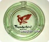 Thunderbird Hotel, Las Vegas, Nev. - Black and red imprint Glass Ashtray