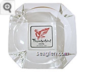 Thunderbird Hotel, Las Vegas, Nev. - Black on white imprint Glass Ashtray