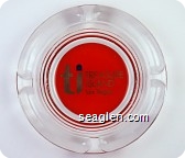 ti Treasure Island Las Vegas - Gold and blue on red imprint Glass Ashtray