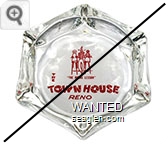 ''The Riding Lesson'', The Town House Reno - Red on white imprint Glass Ashtray