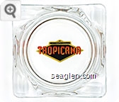 Atlantic City, Tropicana, Hotel and Casino - Red and gold on black imprint Glass Ashtray