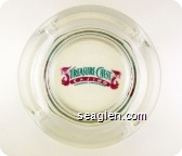 Treasure Chest Casino, Kenner, Louisiana - Blue and violet imprint Glass Ashtray
