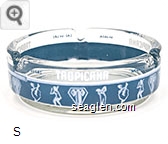 Tropicana, Las Vegas, Nevada - White on blue imprint Glass Ashtray