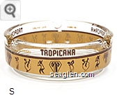 Tropicana, Las Vegas, Nevada - Brown on tan imprint Glass Ashtray