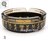Tropicana, Las Vegas, Nevada - Yellow on black imprint Glass Ashtray