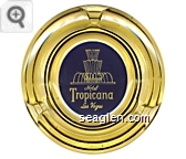Hotel Tropicana, Las Vegas, Nevada - White on blue imprint Glass Ashtray