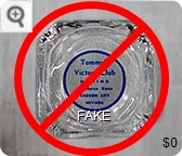 Tommy's Victory Club, Gaming, Racehorse Keno, Carson City Nevada - Blue silkscreen imprint Glass Ashtray