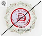 Ines & August Cortesi, Your Hosts, Villa Roma, Italian Dinners, Cocktails, Reno, Nevada, One Mile West On U.S. Highway 40 - Red on white imprint Glass Ashtray