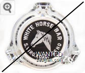 White Horse Bar, S. Virg. Road, Reno - White on black imprint Glass Ashtray