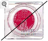 Wagon Wheel, Wells Nevada, Gaming Lounge Cafe, Motel Hotel - White on red imprint Glass Ashtray