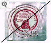 Wagon Wheel, Wells Nevada, Gaming Lounge Cafe, Motel Hotel - Red on white imprint Glass Ashtray