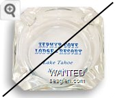 Zephyr Cove Lodge & Resort, Lake Tahoe, Nevada - Blue imprint Glass Ashtray